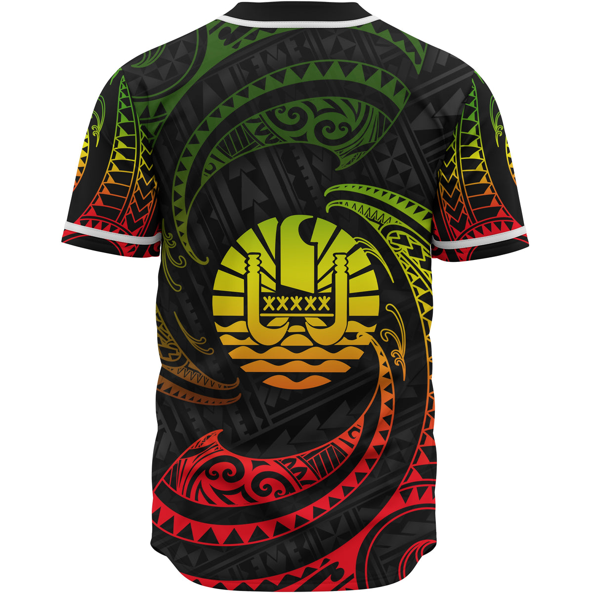 Tahiti Polynesian Custom Personalised Baseball Shirt - Reggae Tribal Wave - Polynesian Pride