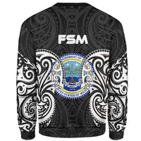 Federated States Of Micronesia Polynesian Custom Personalised Sweater - Spirit Style White - Polynesian Pride