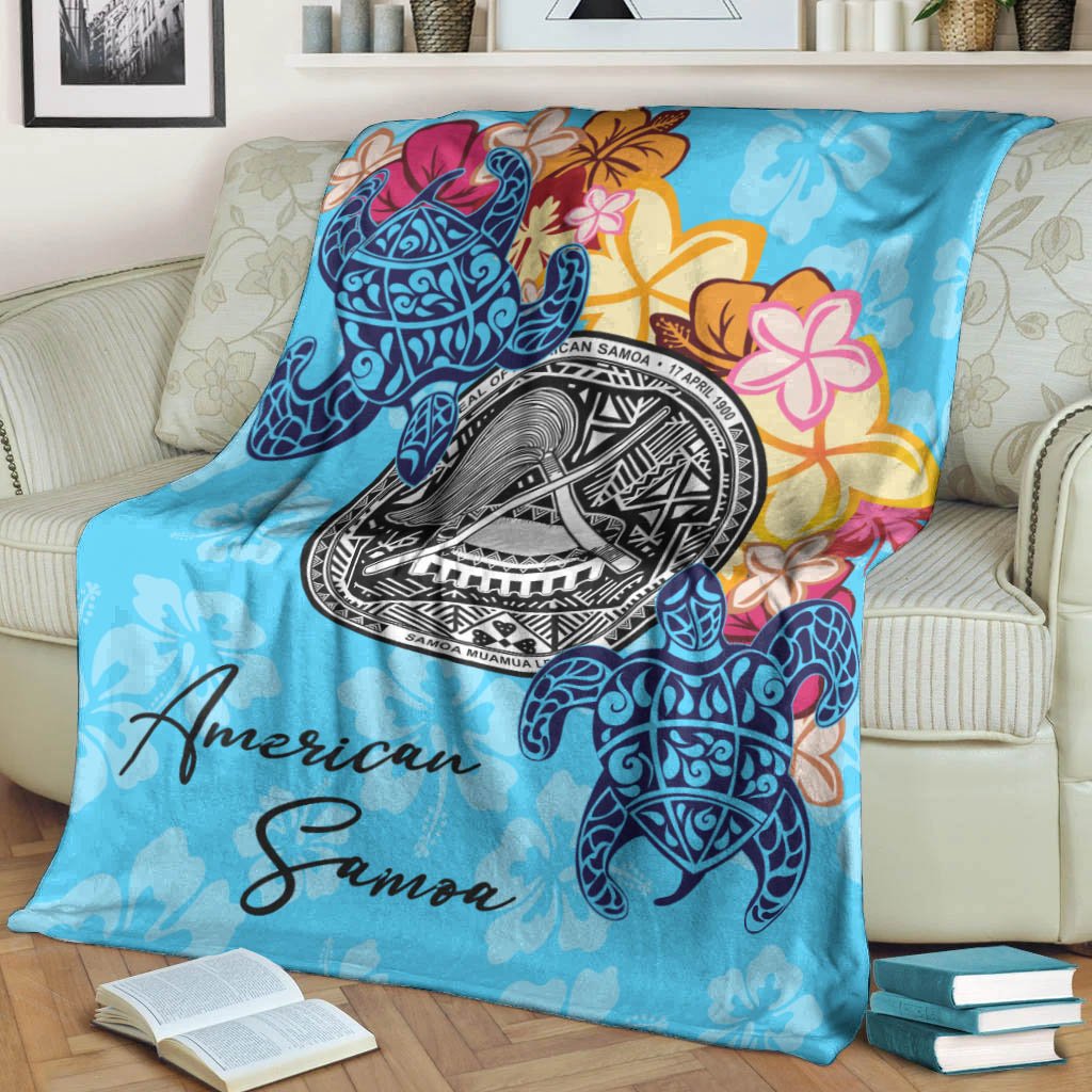 American Samoa Premium Blanket - Tropical Style White - Polynesian Pride