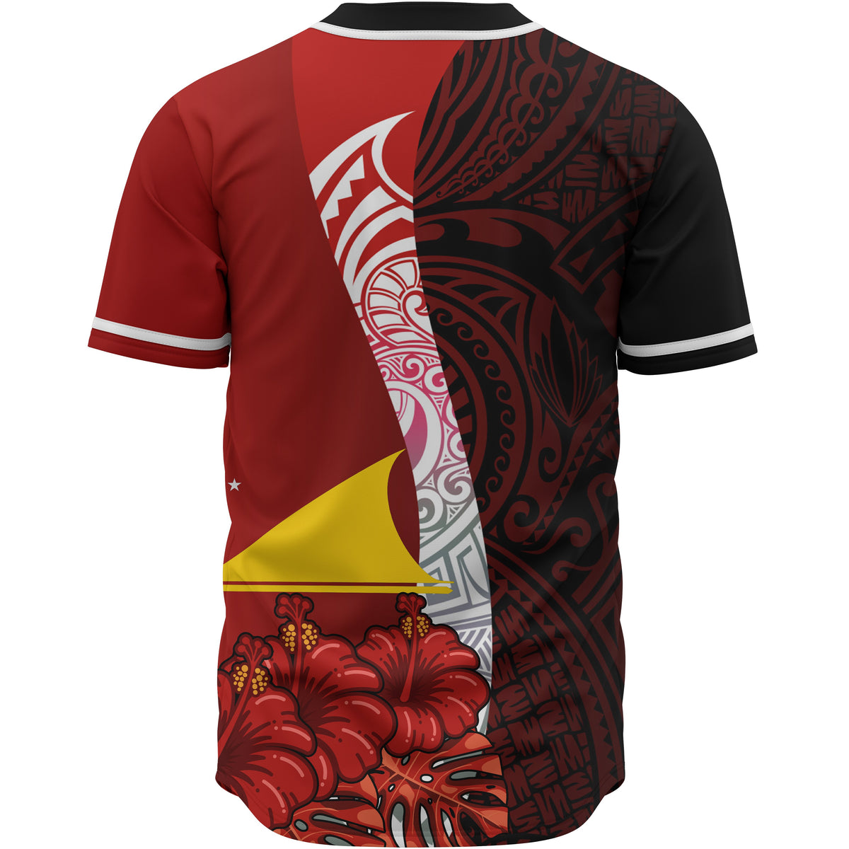 Tokelau Polynesian Custom Personalised Baseball Shirt - Coat Of Arm With Hibiscus - Polynesian Pride