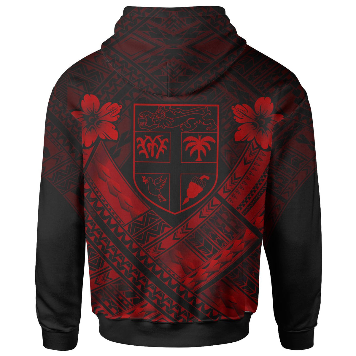 Fiji Polynesian Custom Zip up Hoodie Fiji Red Seal Camisole Hibiscus Style - Polynesian Pride
