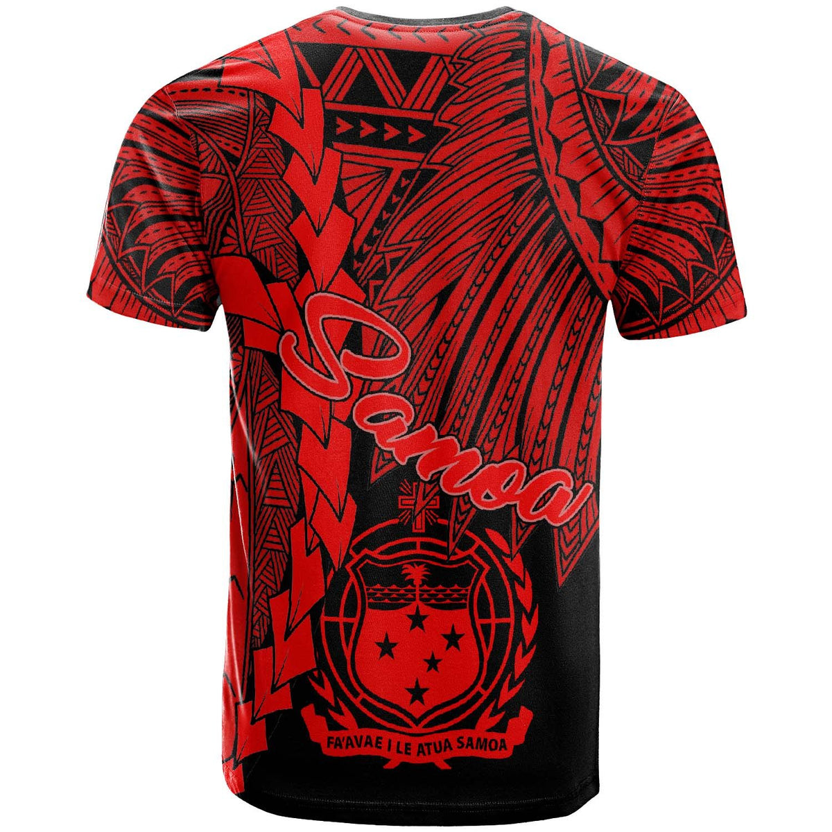 Samoa Polynesian Custom T Shirt Tribal Wave Tattoo Red - Polynesian Pride