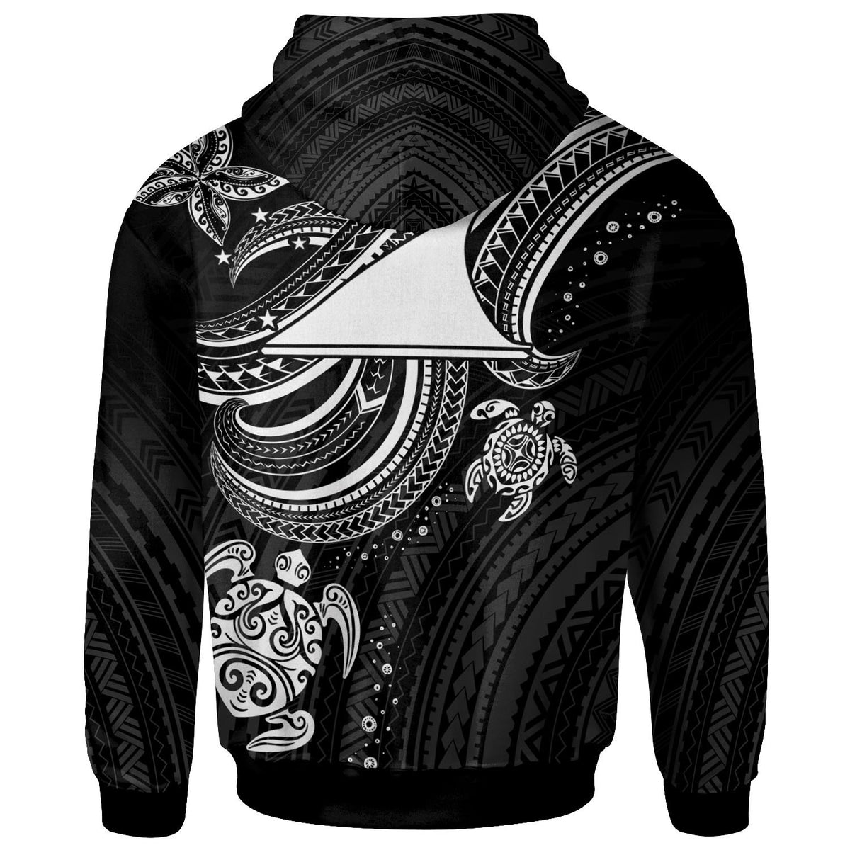 Tokelau Custom Zip up Hoodie White Turtle - Polynesian Pride