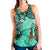 Vanuatu Women's Racerback Tank - Vintage Floral Pattern Green Color - Polynesian Pride