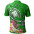 Fiji Polo Shirt Turtle Plumeria (Green) - Polynesian Pride