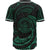 Palau Polynesian Baseball Shirt - Green Tribal Wave - Polynesian Pride