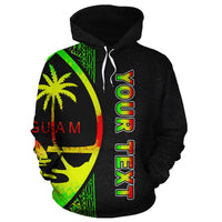 Guam Polynesian Custom Hoodie Reggae Line - Polynesian Pride