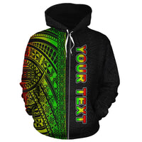 Polynesian Custom Zip up Hoodie Reggae Poly Line - Polynesian Pride