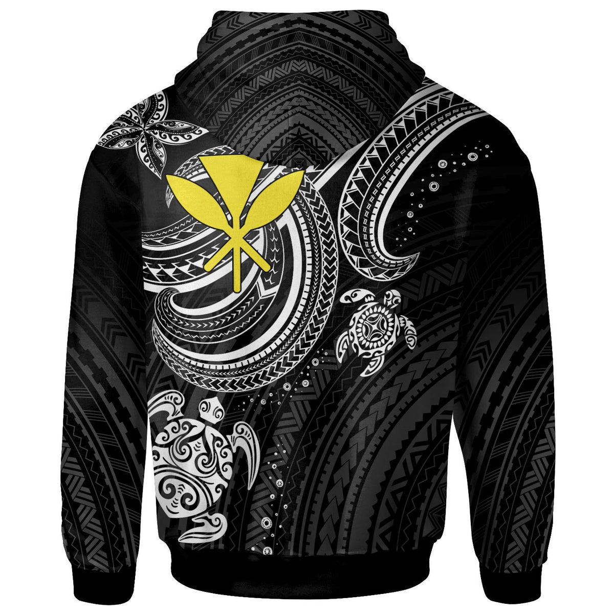 Hawaii Custom Zip up Hoodie White Turtle - Polynesian Pride