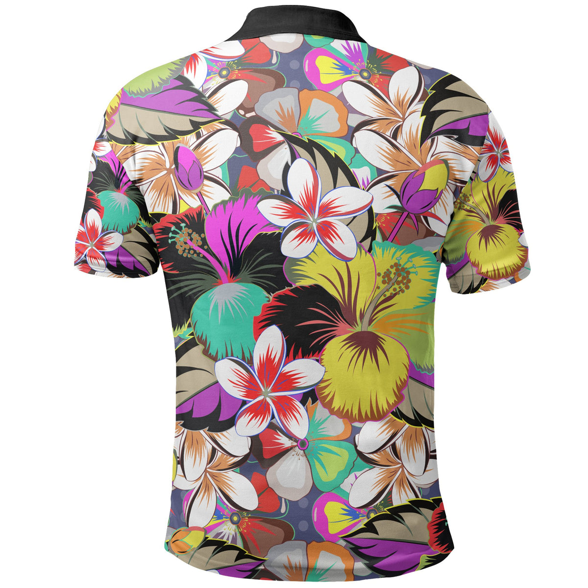 Polynesian Polo Shirt Hibiscus and Plumeria Patterns - Polynesian Pride