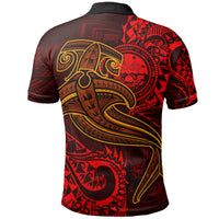 FSM Polo Shirt Red Shark Polynesian Tattoo - Polynesian Pride