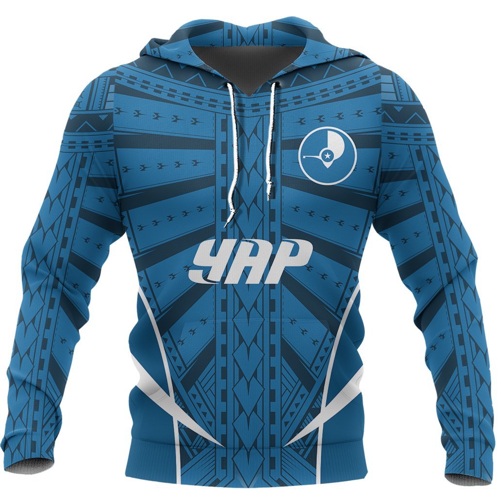 Yap Active Special Hoodie Yap Flag Polynesian Tattoo Black - Polynesian Pride