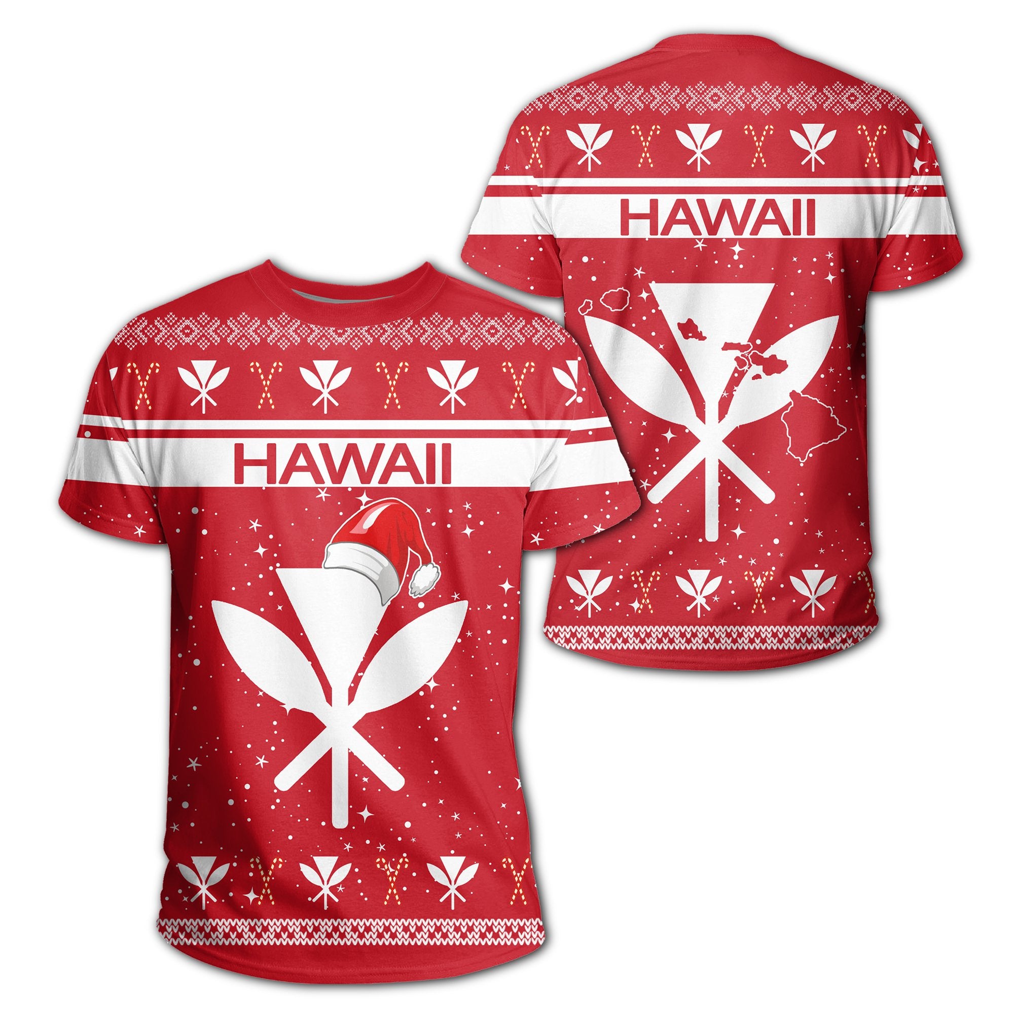 Hawaii Christmas T Shirt Show Style Unisex Red - Polynesian Pride