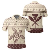 Hawaii Christmas Turtle Pattern Polo Shirt Keep Style Unisex Beige - Polynesian Pride