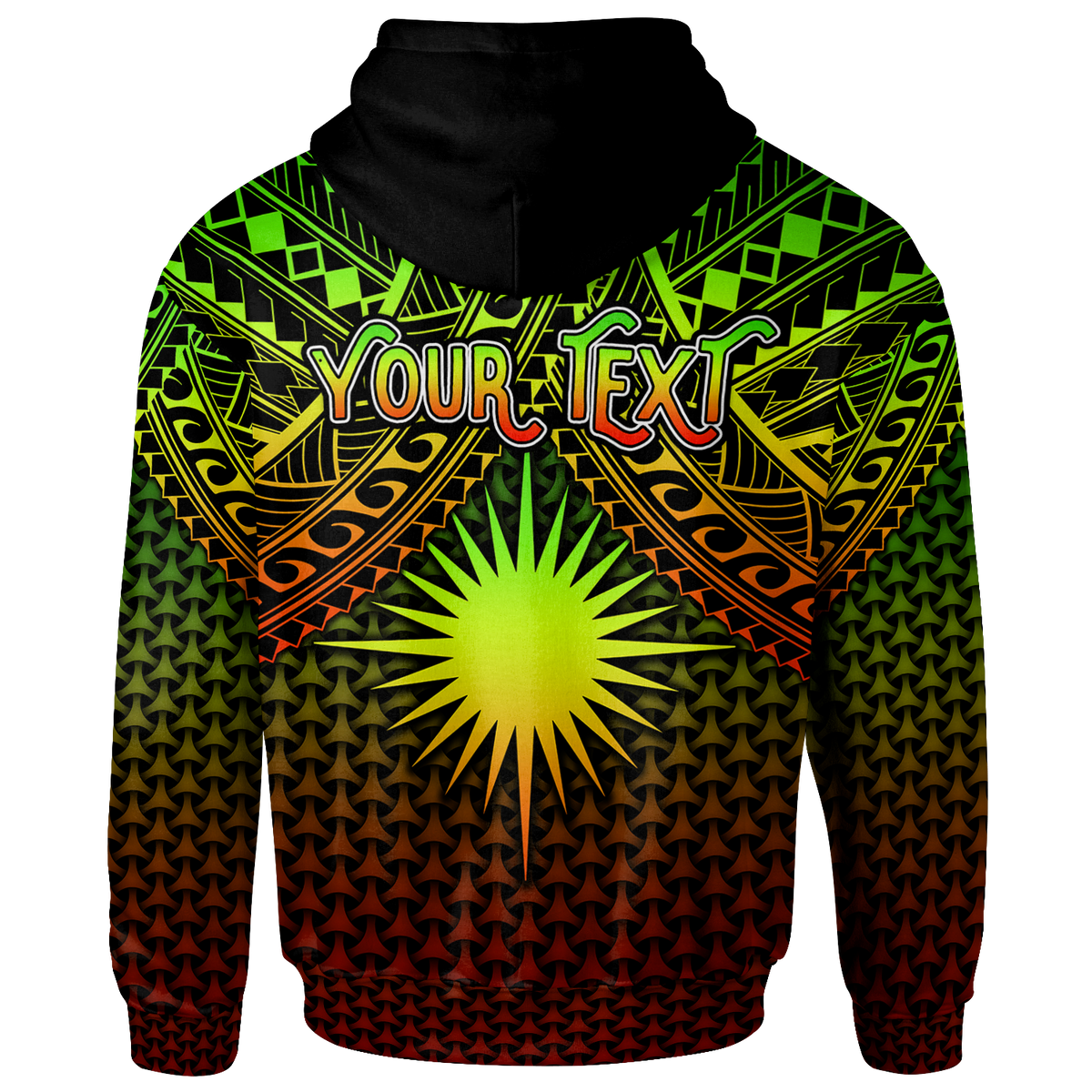 Polynesian Marshall Islands Custom Hoodie Reggae Vintage Polynesian Patterns - Polynesian Pride