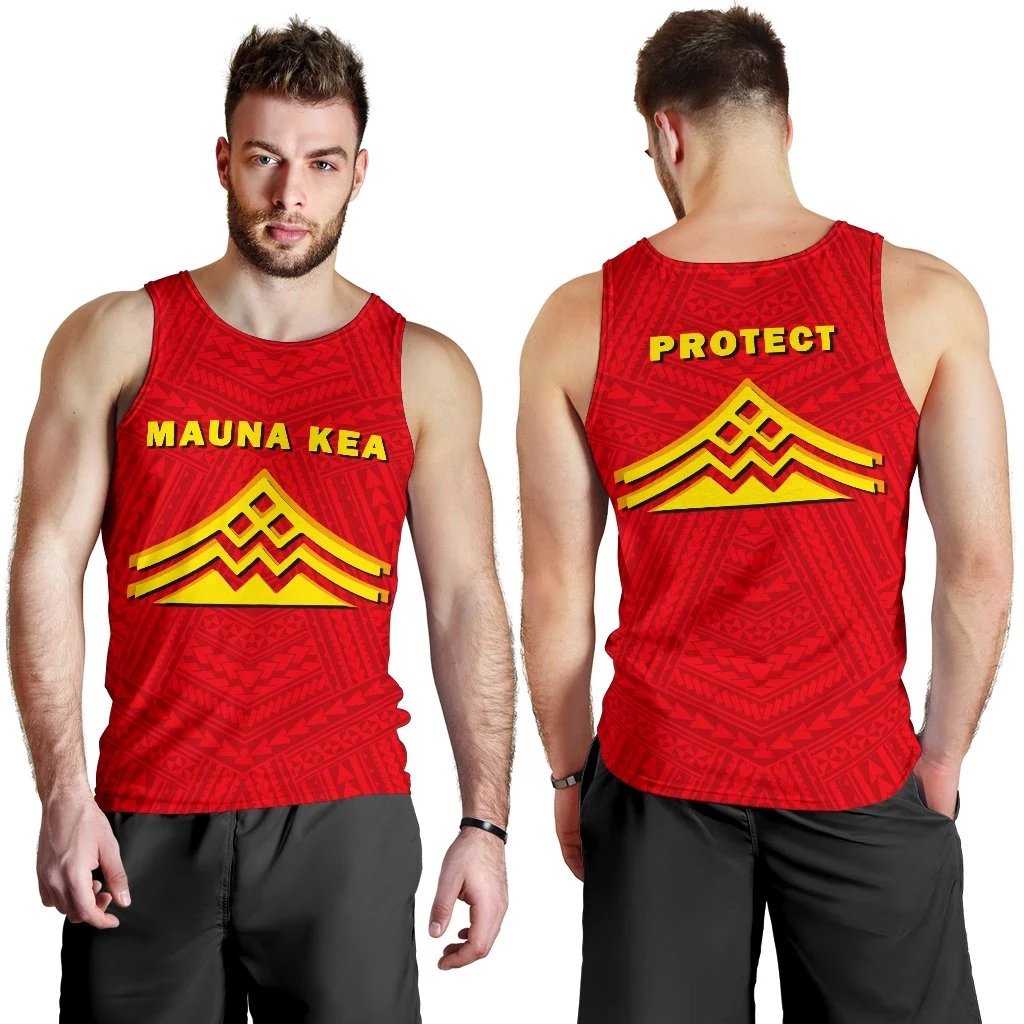 Hawaii Mauna Kea Polynesian Men's Tank Top Red - Polynesian Pride