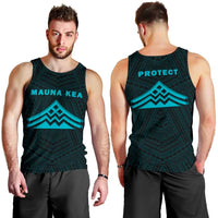 Hawaii Mauna Kea Polynesian Men's Tank Top Blue Blue - Polynesian Pride