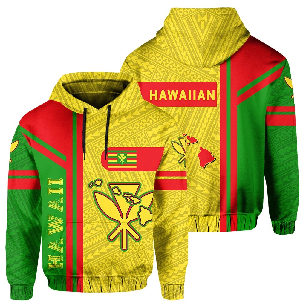 Kanaka Maoli Polynesian Hoodie Morale Style Unisex Yellow - Polynesian Pride