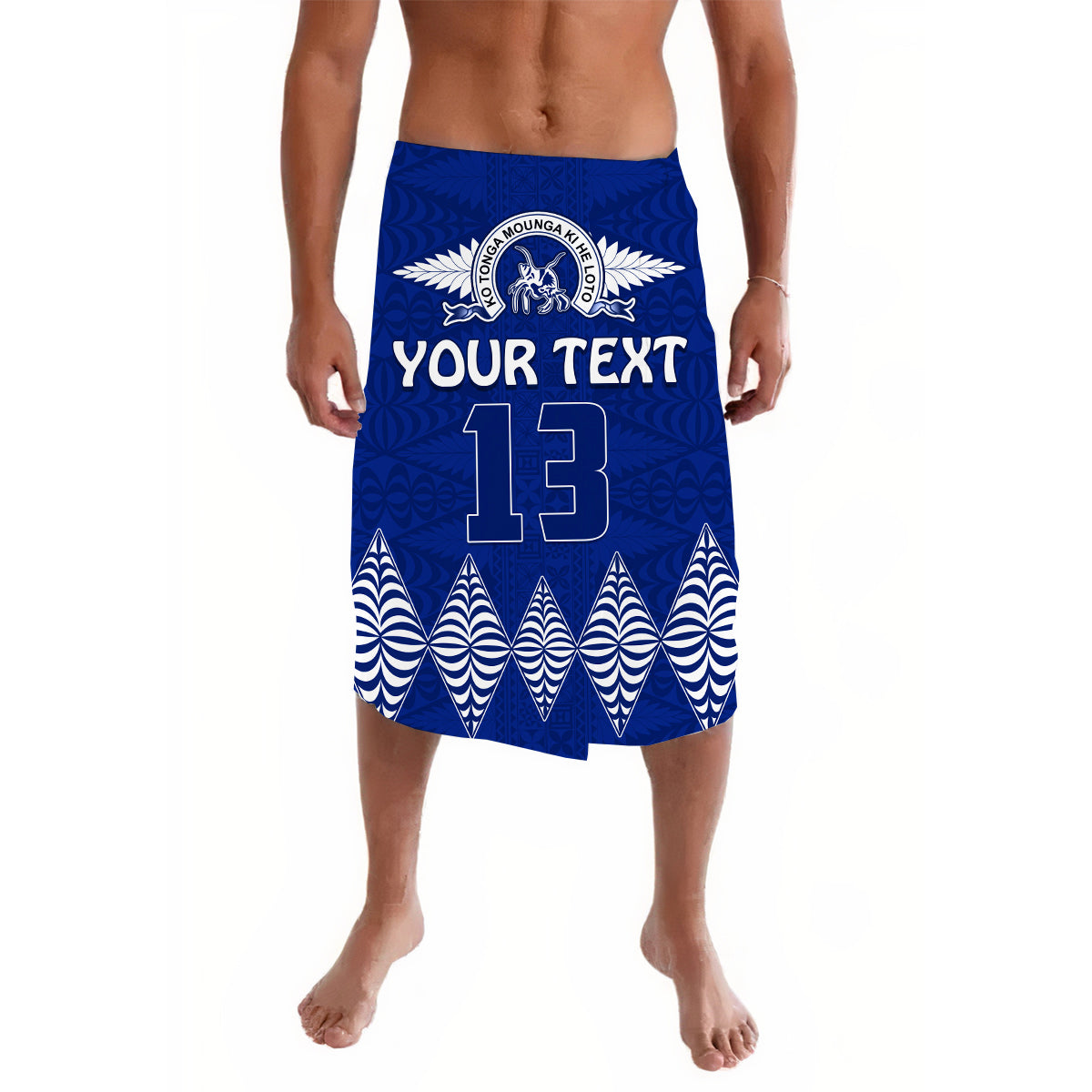 (Custom Text and Number) Tupou College Lavalava Always Proud of Old Boys Toloa LT13 Blue - Polynesian Pride