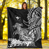 Hawaii Polynesian Premium Blanket Wild Hammerhead Sharks LT13 White - Polynesian Pride