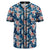 Hawaii Tropical Hibiscus Blue Baseball Jersey Black - Polynesian Pride