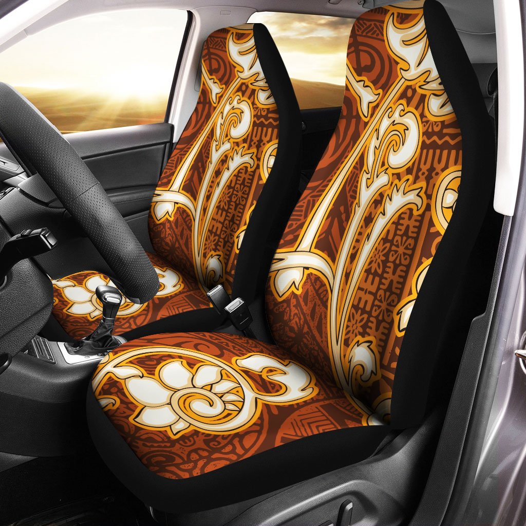 Polynesian Car Seat Cover - Flourish Style With Tribal Fabric Universal Fit Vintage - Polynesian Pride
