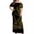 Hawaii Polynesian Off Shoulder Long Dress Ukulele Gold LT13 Long Dress Gold - Polynesian Pride