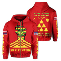 Hawaii Mauna Kea Strong Zipper Hoodie Unisex Art - Polynesian Pride