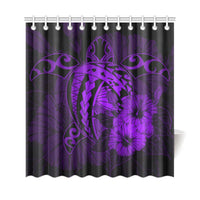 Hawaii Hibiscus Shower Curtain - Harold Turtle - Purple - Polynesian Pride