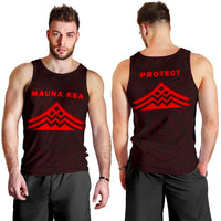 Hawaii Mauna Kea Polynesian Men's Tank Top Red Red - Polynesian Pride