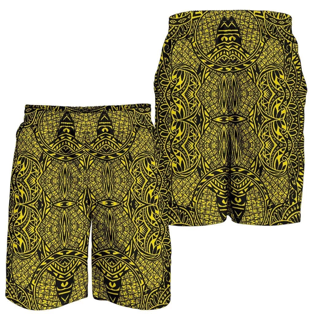 Polynesian Lauhala Mix Yellow Men's Short Yellow - Polynesian Pride