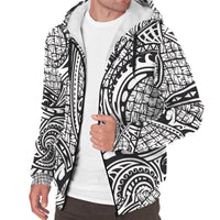 Polynesian Patterns Sherpa Hoodie 03 White - Polynesian Pride