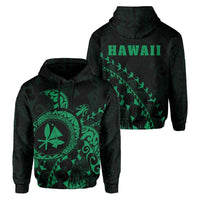 Kanaka Map Hoodie (Green) Turtle Style Unisex White - Polynesian Pride