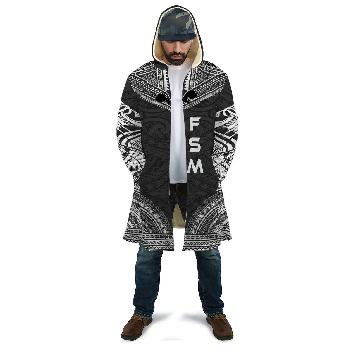 Federated States of Micronesia Polynesian Chief Cloak - Black Version Unisex Black - Polynesian Pride