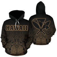Hawaii Kanaka Polynesian Hoodie Gold Neon Style Unisex Gold - Polynesian Pride
