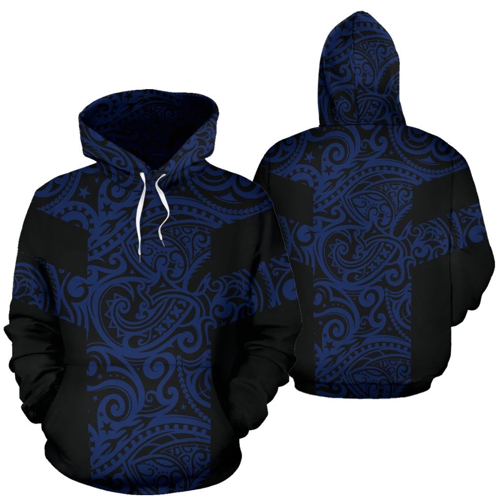 Polynesian Hoodie Tree Root Style 03 Unisex Dark Blue - Polynesian Pride