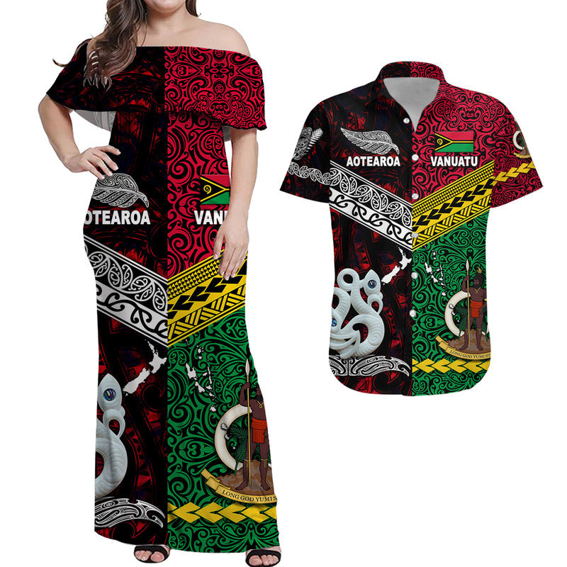 Polynesian Matching Hawaiian Shirt and Dress Vanuatu New Zealand Together Red LT8 Red - Polynesian Pride