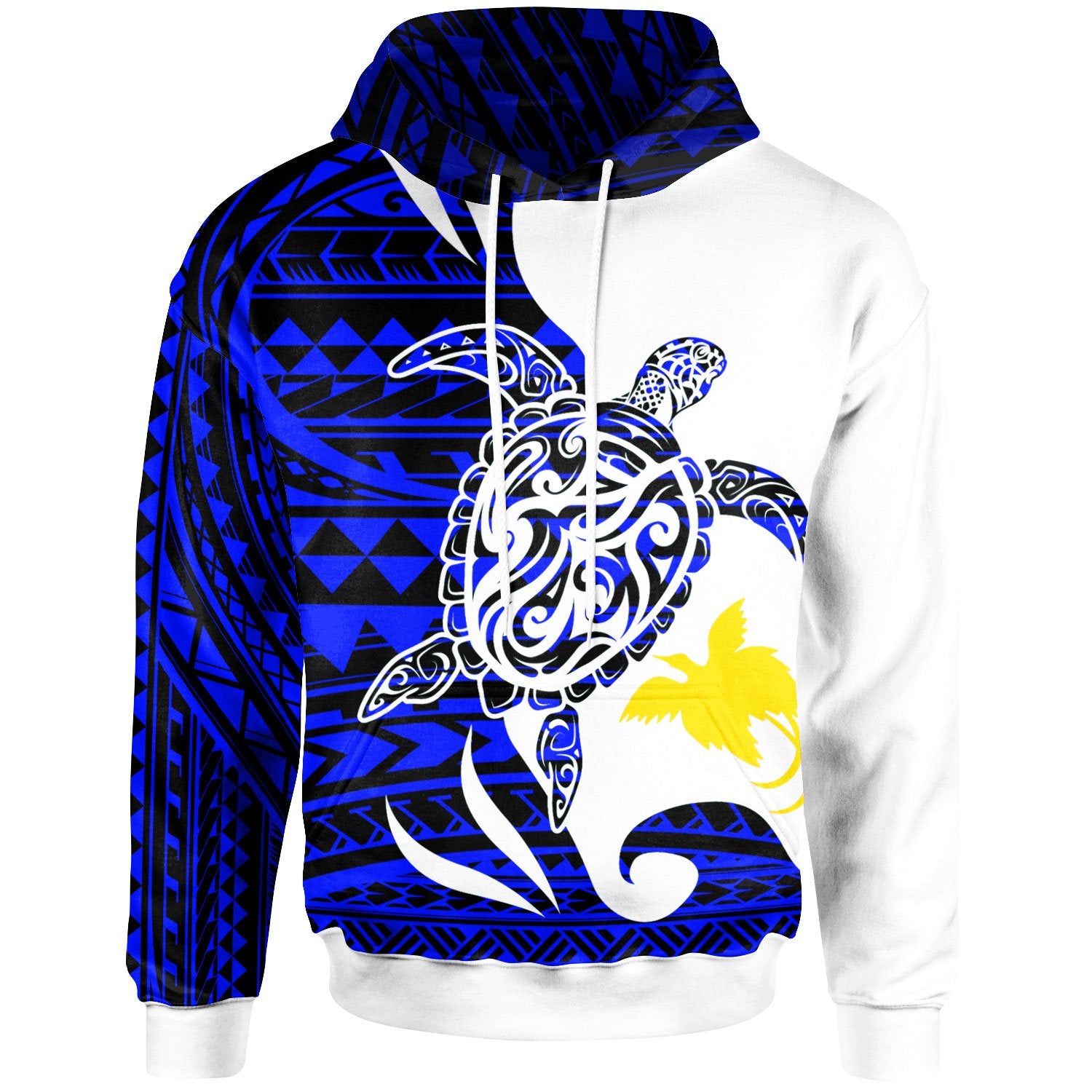 Papua New Guinea Custom Hoodie Mega Turtle Unisex Blue - Polynesian Pride