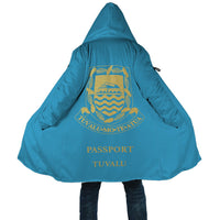 Tuvalu All Over Print Cloak - Passport Version Unisex Blue - Gold - Polynesian Pride