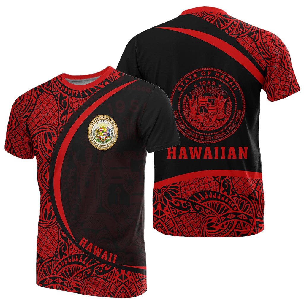 Hawaii Polynesian T Shirt Red Round Style Unisex Red - Polynesian Pride