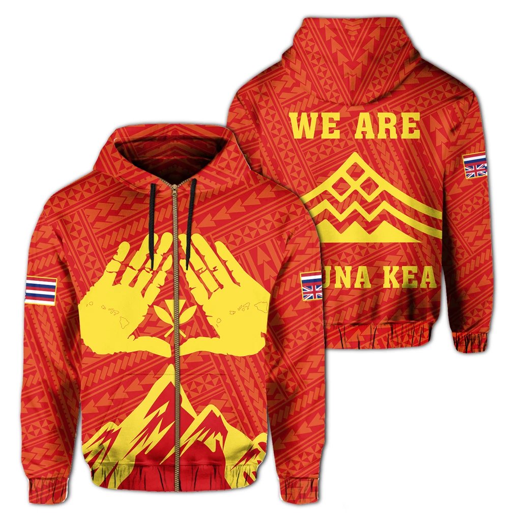 Mauna Kea Needs You Zipper Hoodie Unisex Art - Polynesian Pride