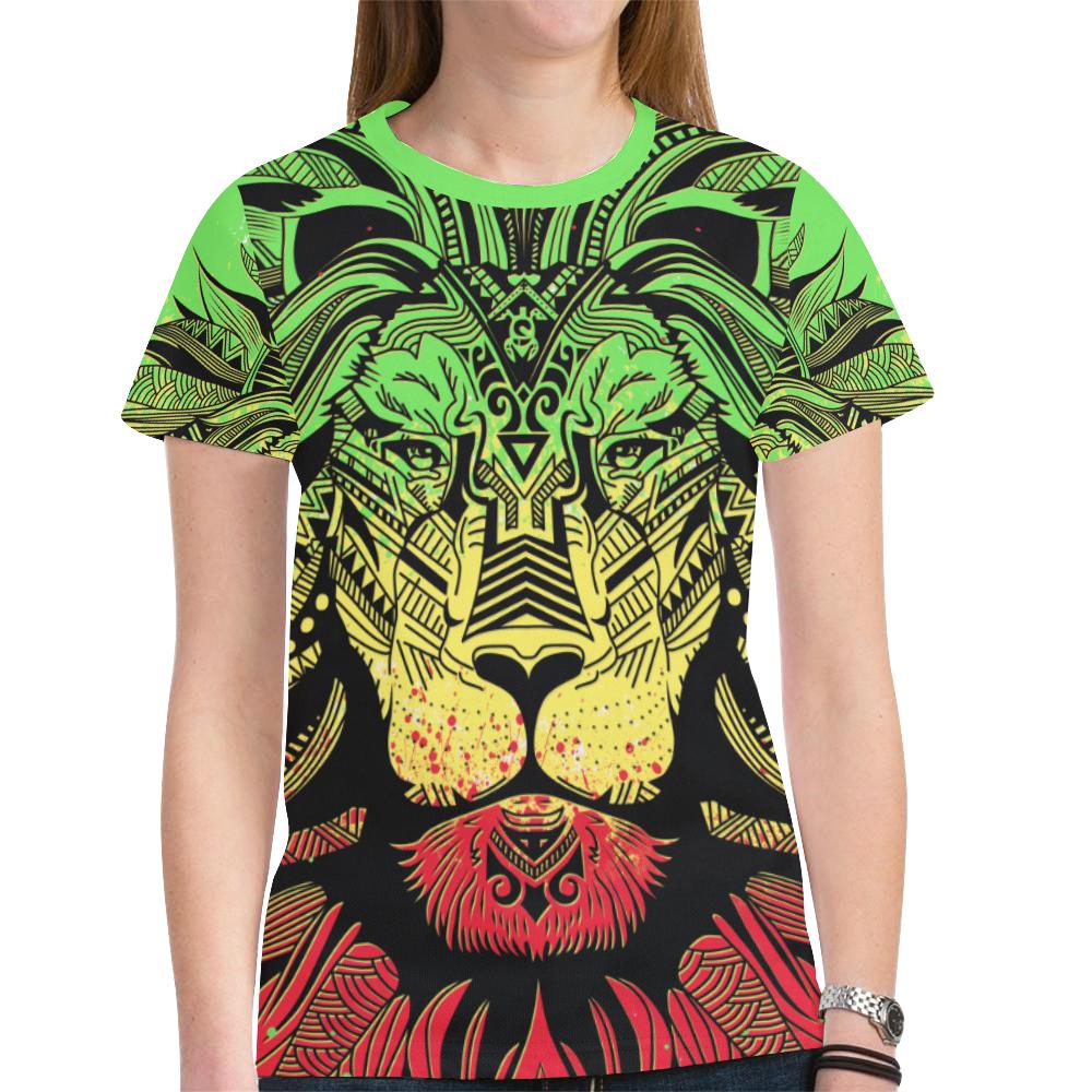 Polynesian T Shirt Polynesian Lion Tattoo Style Reggae Style - Polynesian Pride