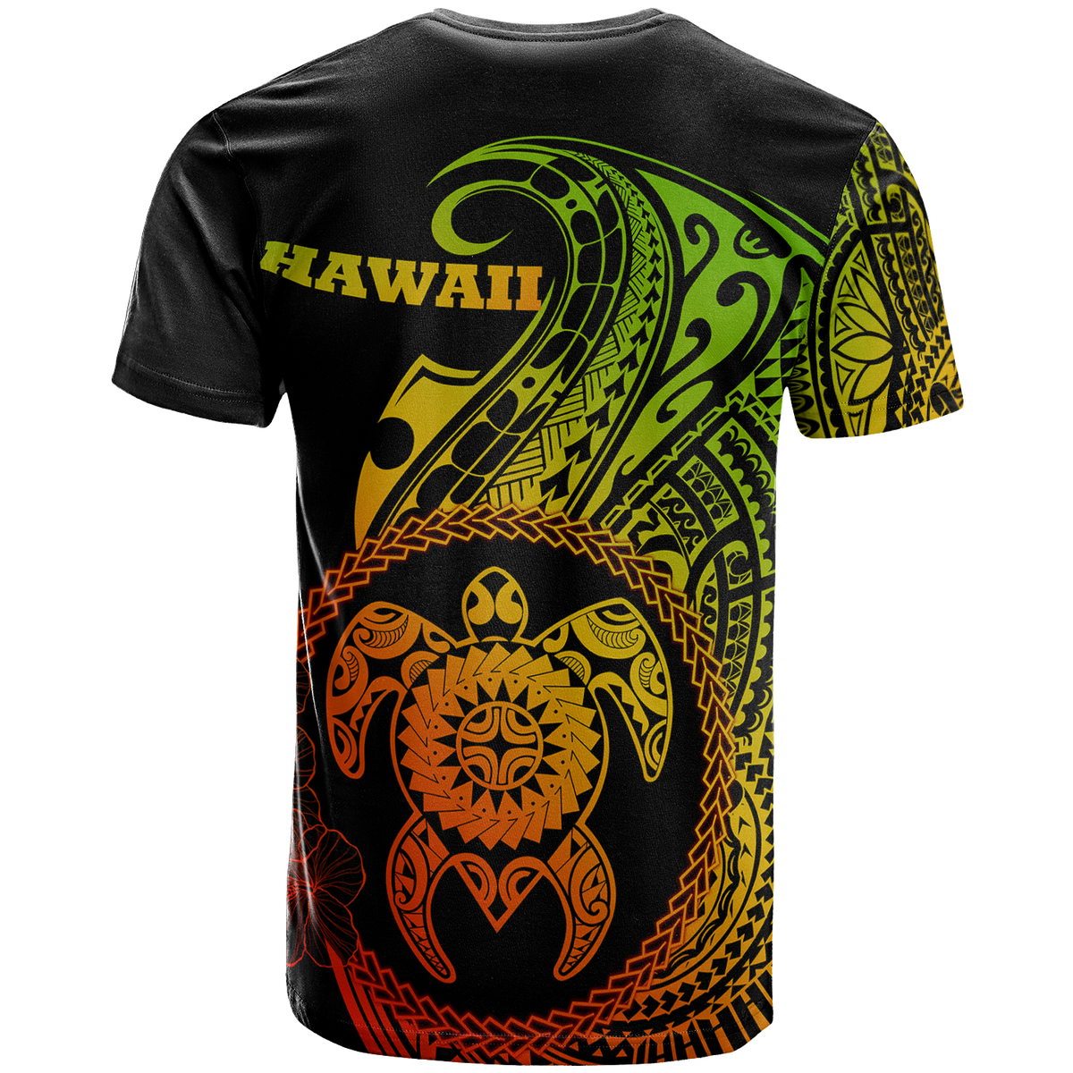 Hawaii Polynesian Custom T Shirt Vintage Polynesian Turtle (Reggae) - Polynesian Pride