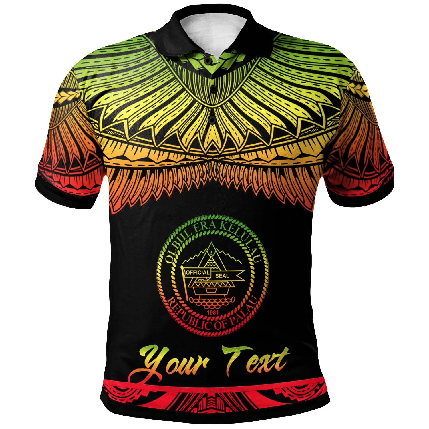 Palau Custom Polo Shirt Polynesian Tattoo Reggae Version Unisex Reggae - Polynesian Pride