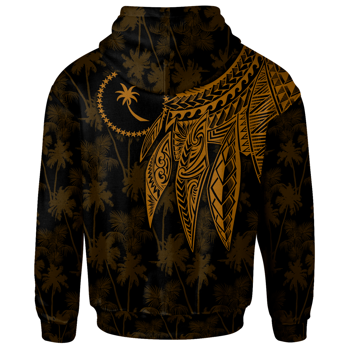 Chuuk Custom Hoodie Polynesian Wings (Golden) - Polynesian Pride