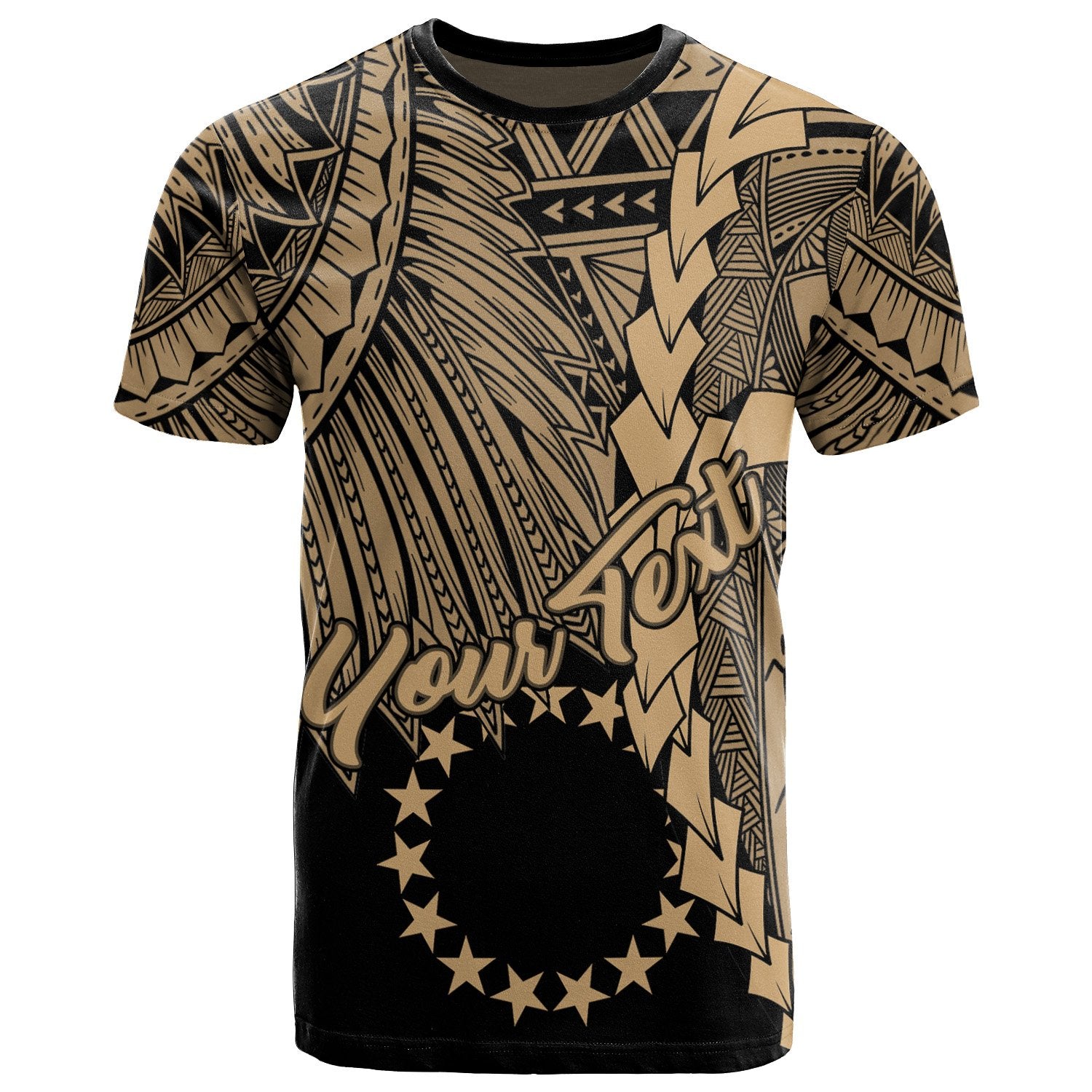 Cook Islands Polynesian Custom T Shirt Tribal Wave Tattoo Gold Unisex Gold - Polynesian Pride