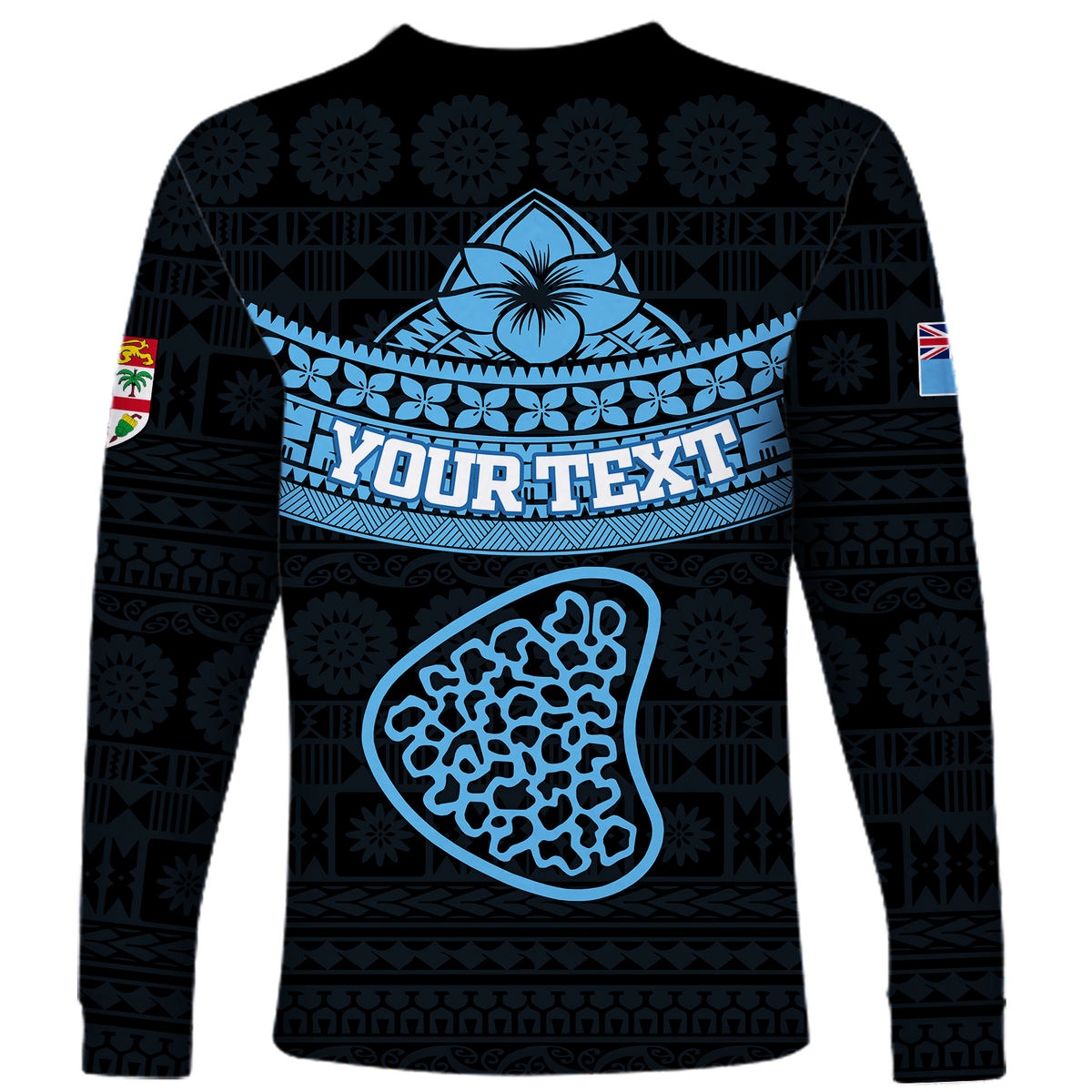 (Custom Personalised) Tavarua Fiji Tapa Tribal Long Sleeve Shirt - LT12 - Polynesian Pride