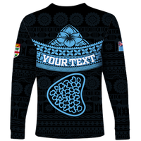 (Custom Personalised) Tavarua Fiji Tapa Tribal Long Sleeve Shirt - LT12 - Polynesian Pride
