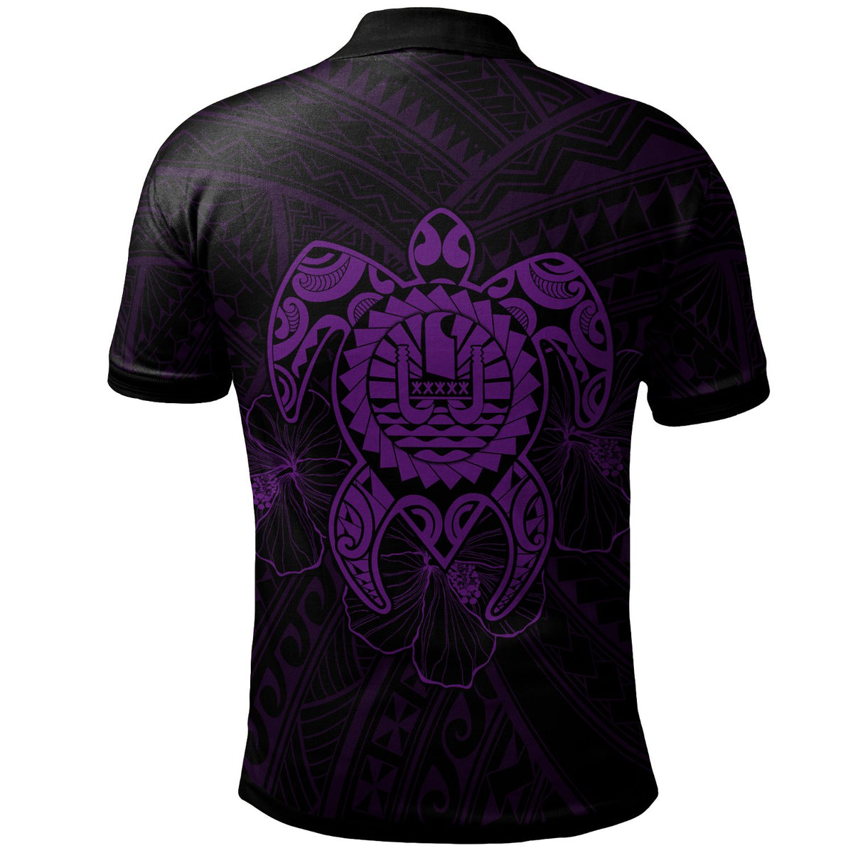 Tahiti Polynesian Polo Shirt Vintage Polynesian Turtle (Purple) - Polynesian Pride