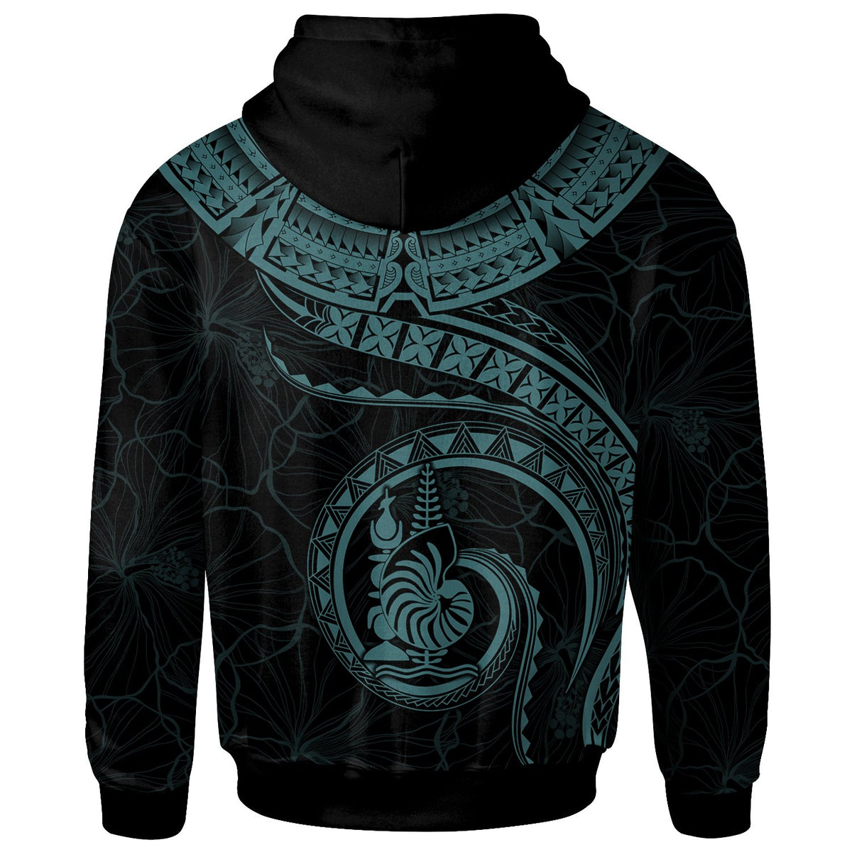 New Caledonia Polynesian Custom Zip up Hoodie New Caledonia Waves (Turquoise) - Polynesian Pride